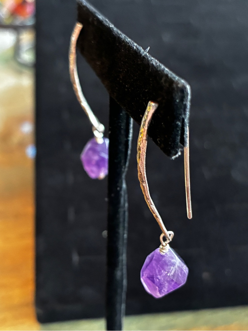 Silpada Amethyst Drop Wire Earrings Sterling Silver wires